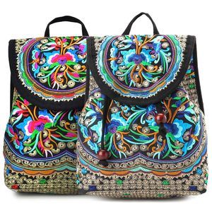 2 pcs Embroidered Backpack Purse for Women Shoulder Bag🐞